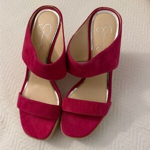 Jessica Simpson Red Wedge Sandals